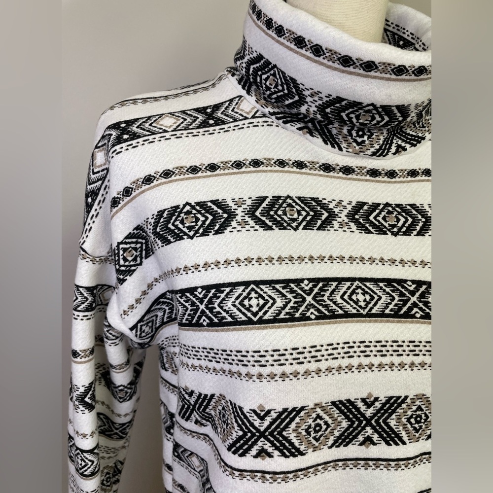 Bobi LA Artisan Slouchy Stripe Turtleneck - Picture 2 of 6
